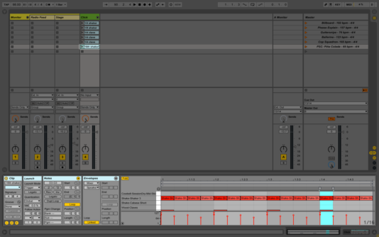 Shaker MIDI track in Ableton Live.